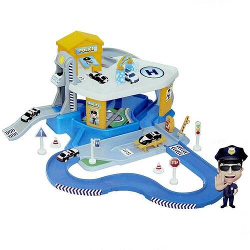 2 Storey Police Garage Set and Mega Track - 1