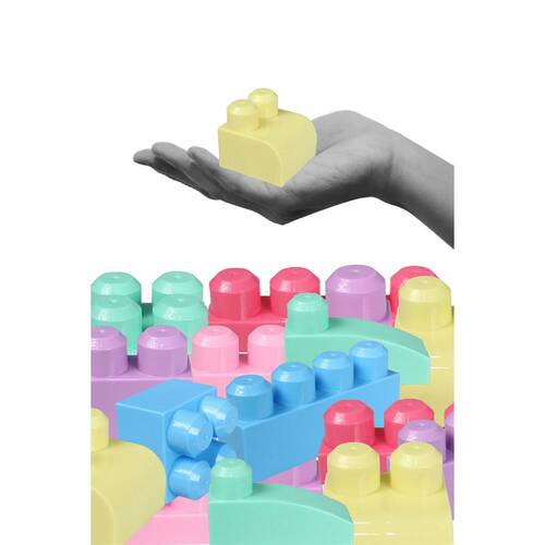 2946 Play Blox Pastel Block Building Toys 83 Pieces with Storage Bag for Ages 1 and Above - 5