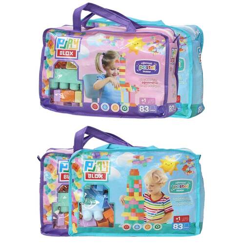 2946 Play Blox Pastel Block Building Toys 83 Pieces with Storage Bag for Ages 1 and Above - 6