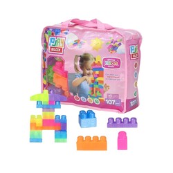 2960 Play Blox Neon Block Building Toys 107 Pieces with Storage Bag for Ages 1 and Above - 2