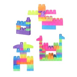 2960 Play Blox Neon Block Building Toys 107 Pieces with Storage Bag for Ages 1 and Above - 4