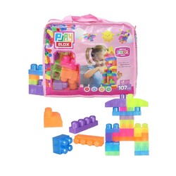 2960 Play Blox Neon Block Building Toys 107 Pieces with Storage Bag for Ages 1 and Above - 10