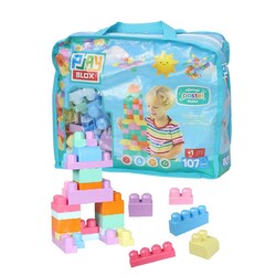 2977 Play Blox Pastel Block Building Toys 107 Pieces with Storage Bag for Ages 1 and Above - 11