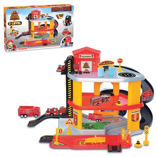 3-Storey Fire Truck Garage Play Set - 1