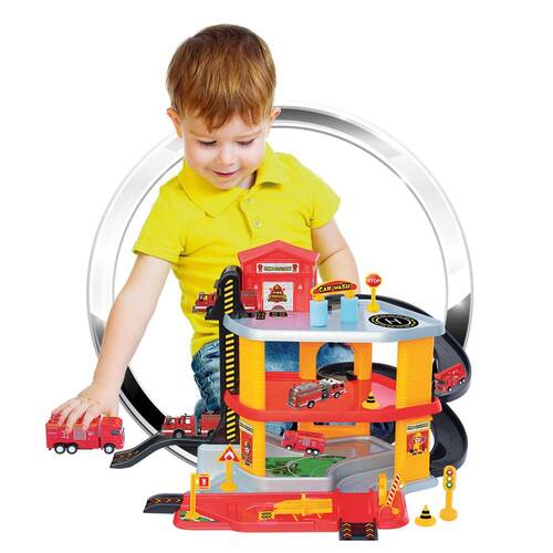 3-Storey Fire Truck Garage Play Set - 4