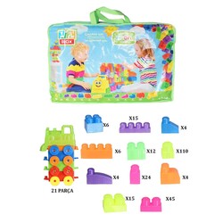 3028 Play Blox Neon Block Building Toys 266 Pieces with Storage Bag for Ages 1 and Above - 2