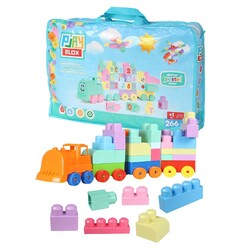 3035 Play Blox Pastel Block Building Toys 266 Pieces, with Storage Bag, for Ages 1 and Above - 1