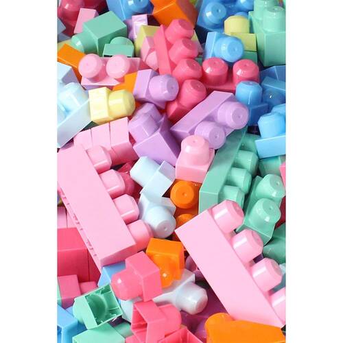 3035 Play Blox Pastel Block Building Toys 266 Pieces, with Storage Bag, for Ages 1 and Above - 3