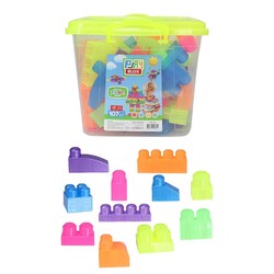 3110 Play Blox Neon Block Building Toys 107 Pieces with Bucket for Ages 1 and Above - 5