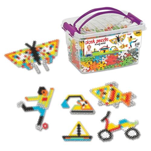 500 Piece Educational Lego Set with Flower Puzzle Box - 1