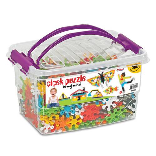 500 Piece Educational Lego Set with Flower Puzzle Box - 2