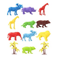 669 Toy Play 12 Piece Colorful Mini Wild Animals Figure Set 4-6 cm - 1