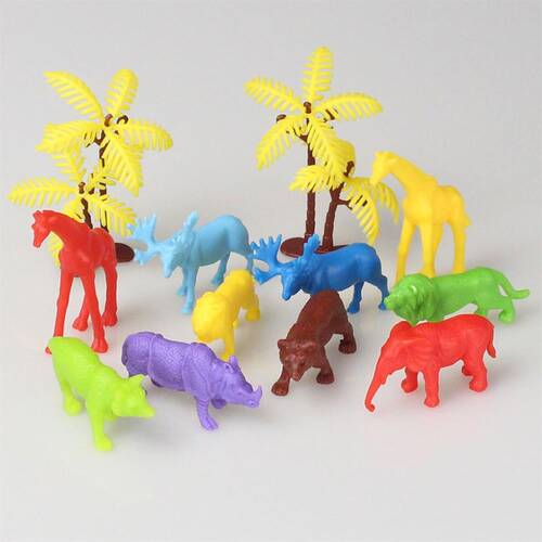 669 Toy Play 12 Piece Colorful Mini Wild Animals Figure Set 4-6 cm - 3