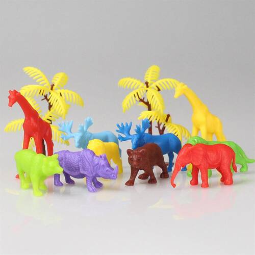 669 Toy Play 12 Piece Colorful Mini Wild Animals Figure Set 4-6 cm - 4