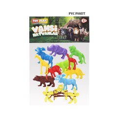 669 Toy Play 12 Piece Colorful Mini Wild Animals Figure Set 4-6 cm - 5