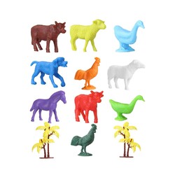 676 Toy Play 12 Piece Colorful Mini Farm Animals Figure Set 4-6 cm - 1