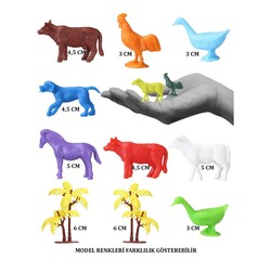 676 Toy Play 12 Piece Colorful Mini Farm Animals Figure Set 4-6 cm - 2