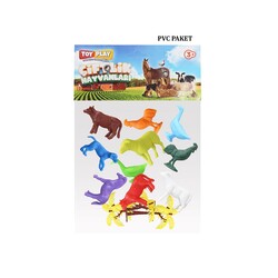 676 Toy Play 12 Piece Colorful Mini Farm Animals Figure Set 4-6 cm - 3