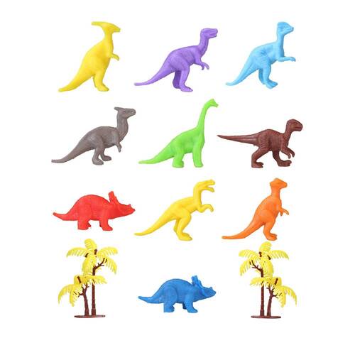 683 Toy Play 12 Piece Colorful Mini Dinosaur Figure Set 4-6 cm - 1