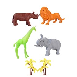 690 Toy Play 6 Piece Colorful Safari Animals Figure Set 13-16 cm - 1