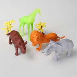 690 Toy Play 6 Piece Colorful Safari Animals Figure Set 13-16 cm - 4