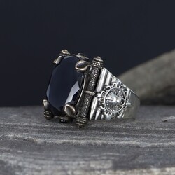 925 silver men's ring with zircon stone - 2