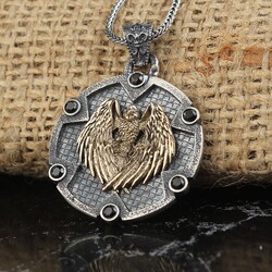 925 Sterling Silver Men's Necklace with Eagle Symbol - 2