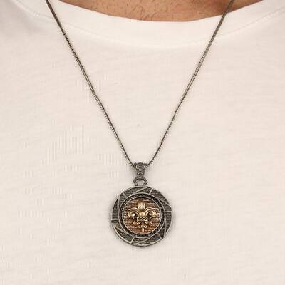 925 Sterling Silver Men's Necklace with Spade Symbol - 2