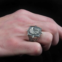 925 Sterling Silver Men's Ring with Eagle Symbol - 2