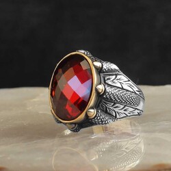 925 Sterling Silver Men's Ring with Zircon Stone - 1