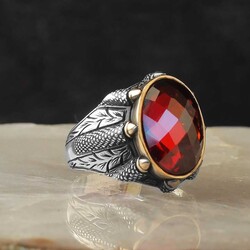 925 Sterling Silver Men's Ring with Zircon Stone - 2