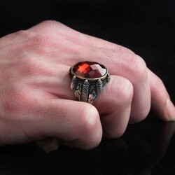 925 Sterling Silver Men's Ring with Zircon Stone - 3