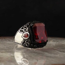 925 Sterling Silver Men's Ring with Zircon Stone - 2