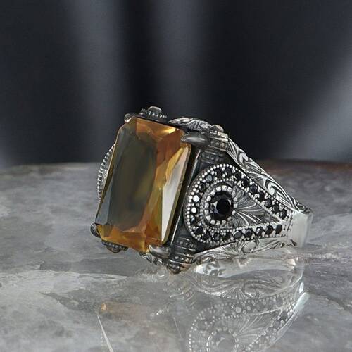 925 Sterling Silver Men's Ring with Zultanite Stone - 3