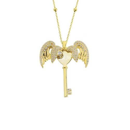 Angel Winged Name Key Silver - 1