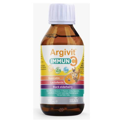 Argivit Immun Food Supplement Containing Vitamin C, Black Elderberry Extract, Zinc, Quercetin, and Lactoferrin - 2