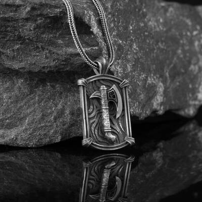 Ax Model 925 Sterling Silver Men's Necklace - 2