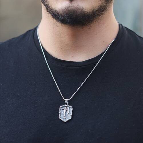 Ax Model 925 Sterling Silver Men's Necklace - 2