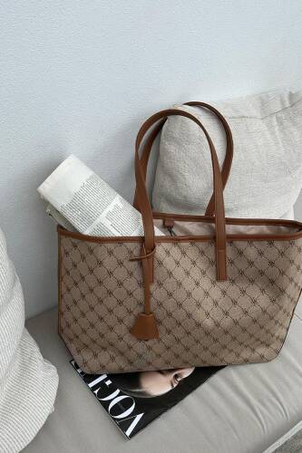 Barcelona Monogram Tan Shoulder Bag - 2