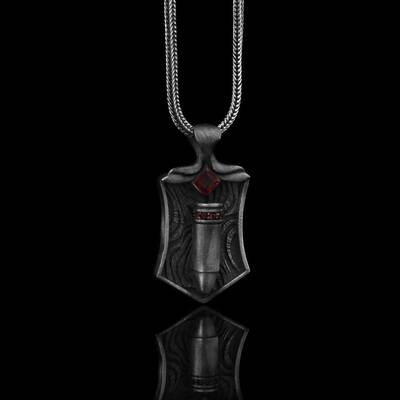 Bullet Model 925 Sterling Silver Men's Necklace - 3