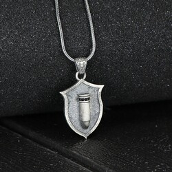 Bullet Model 925 Sterling Silver Men's Necklace - 1