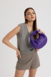 Capsule Braided Purple Baguette Bag - 1