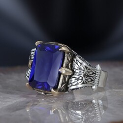 Chain Series 925 Parliament Blue Zircon Silver Ring - 2