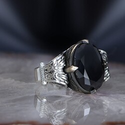 Chain Series 925 Sterling Silver Men's Ring with Zircon Stone - 3