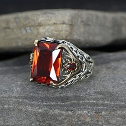 Chain Series Zircon Stone 925 Sterling Silver Men's Ring - 2