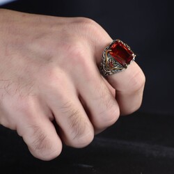 Chain Series Zircon Stone 925 Sterling Silver Men's Ring - 3