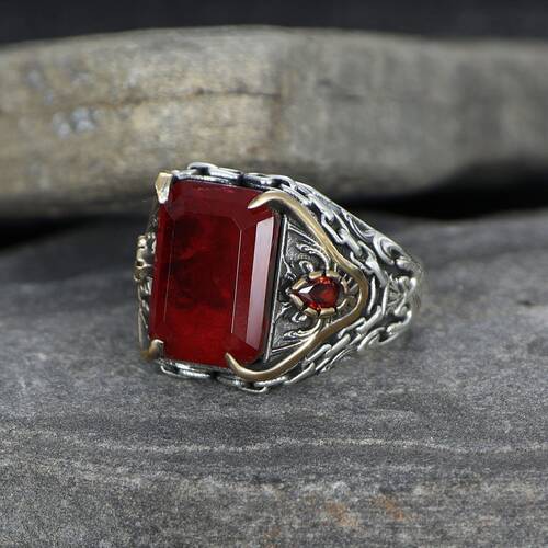 Chain Series Zircon Stone 925 Sterling Silver Men's Ring - 2