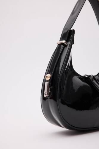 Cherry Patent Leather Black Baguette Bag - 2