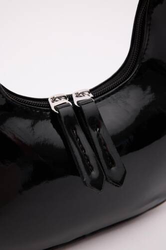 Cherry Patent Leather Black Baguette Bag - 3