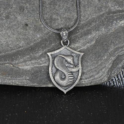 Cobra Model 925 Sterling Silver Men's Necklace - 1